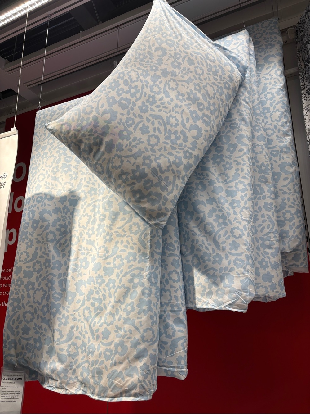 IKEA Sz twin Light Blue Floral Duvet Cover Set - Home Bedding